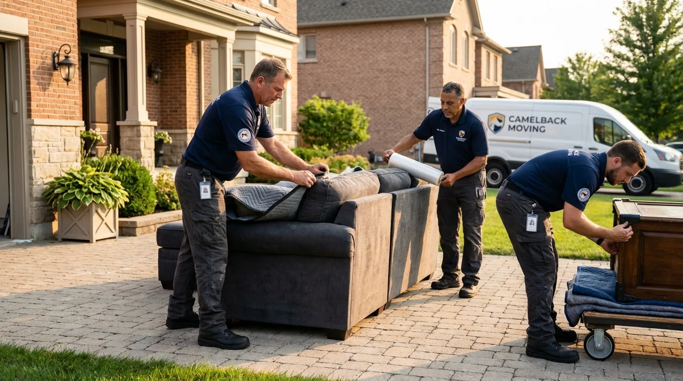 Large estate moving crew wrapping furniture in Boonville, CA